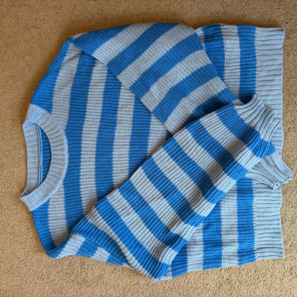Blue and Gray Striped women’s Sweater